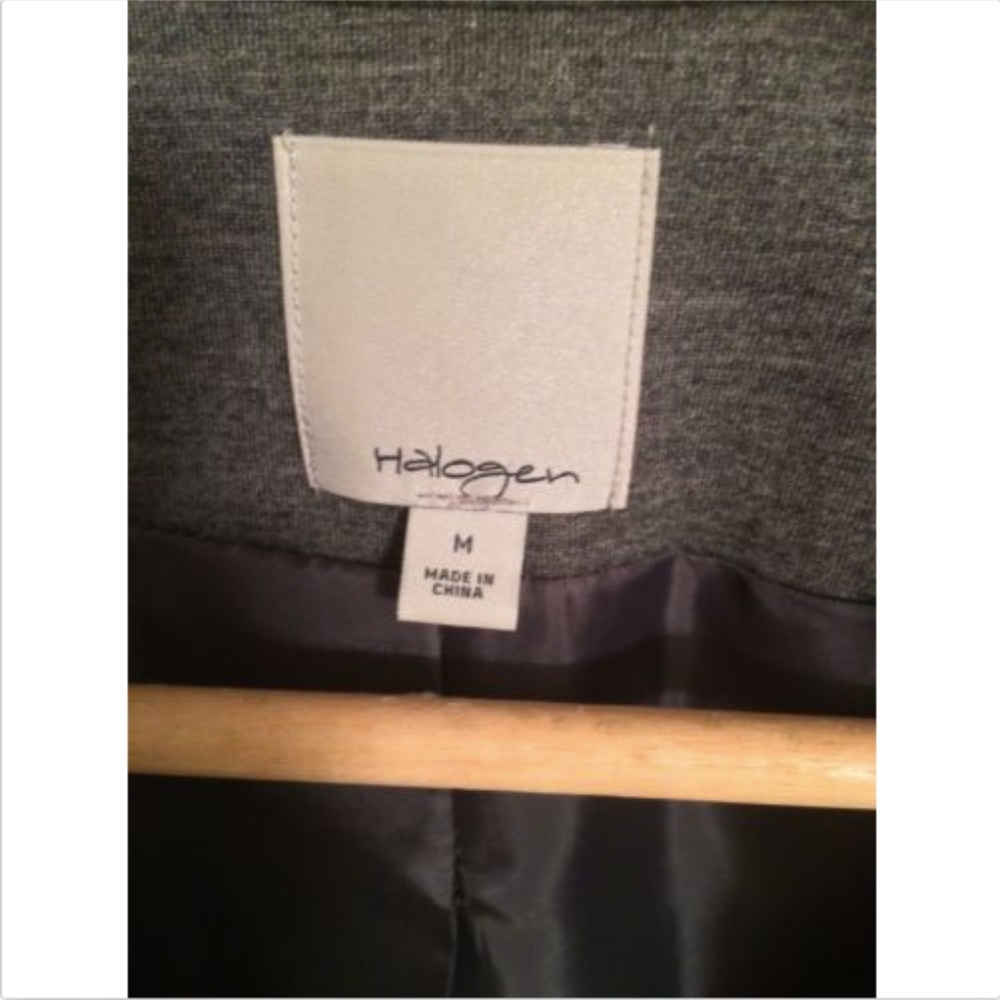 HALOGEN Heather Gray One Button Casual Blazer Jacket - Picture 4 of 5